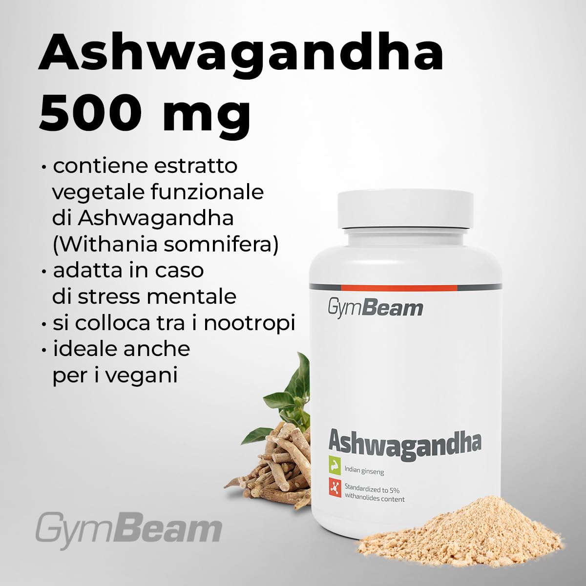 GymBeam Ashwagandha 500mg capsule 90 cps stress