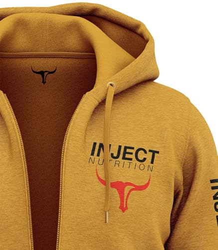 INJECT NUTRITION Felpe ZIP Felpa Cappuccio Zip Ocra Logo Toro