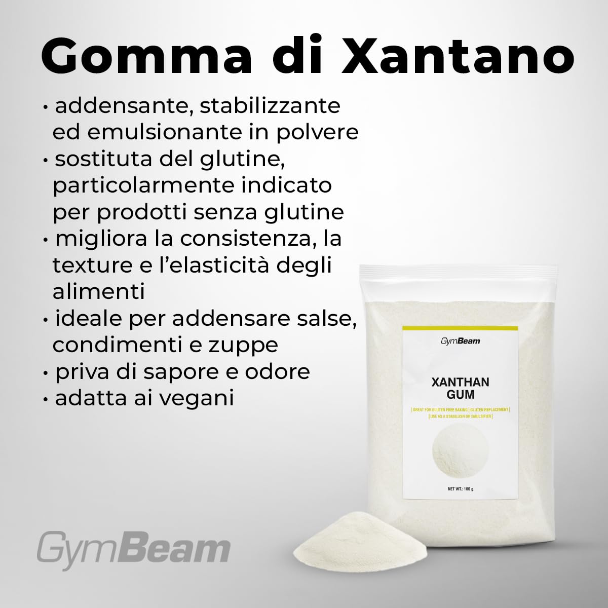GymBeam Gomma di Xantano 100g 5 Pezzi Senza Glutine