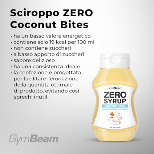 GymBeam Sciroppo ZERO Coconut Bites Topping 350 ml Zero Zuccheri