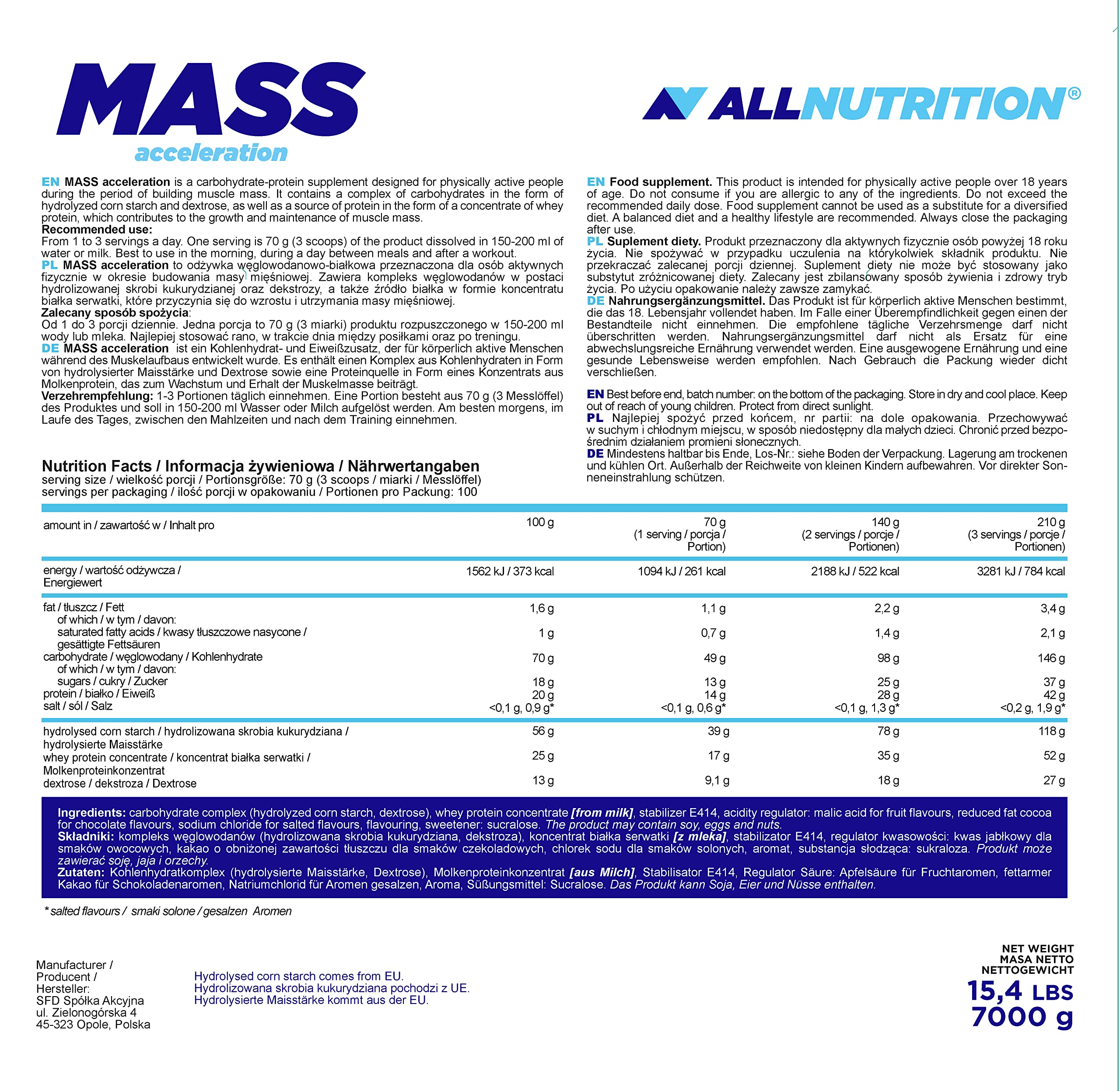 AllNutrition Mass Acceleration Gainer Banana 7000 g