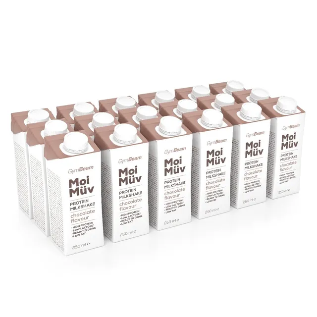 GymBeam MoiMüv milkshake proteico cioccolato 18x250 ml