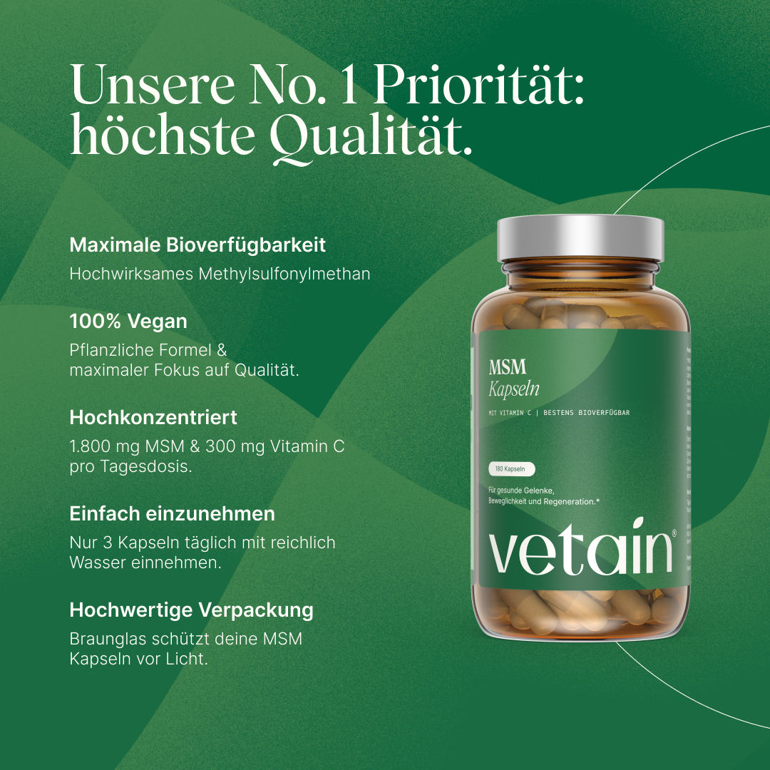 Vetain MSM Zolfo Organico Capsule 180 capsule vegane