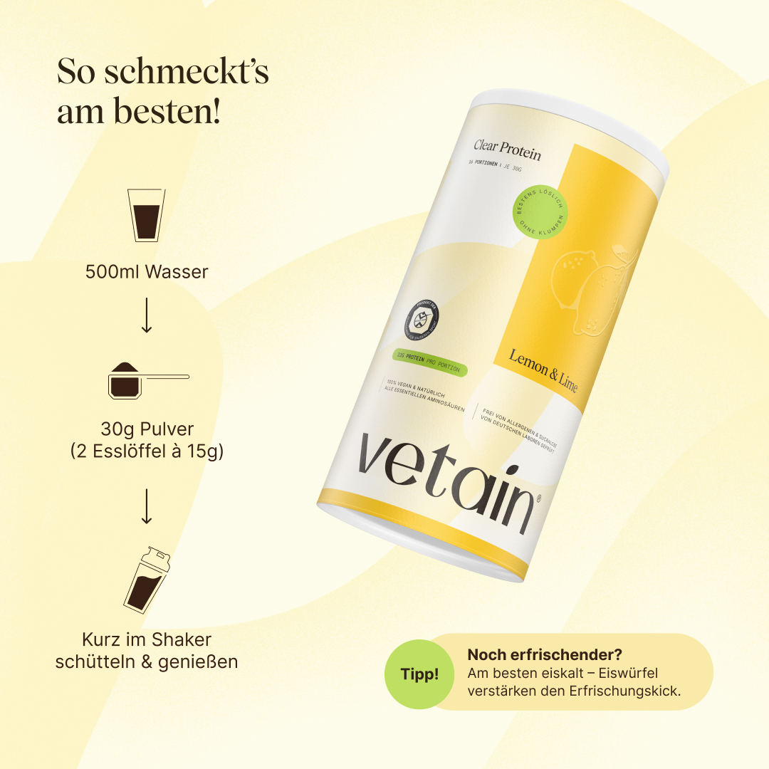Vetain Clear Protein Proteine in Polvere Limone Lime 480g Vegane