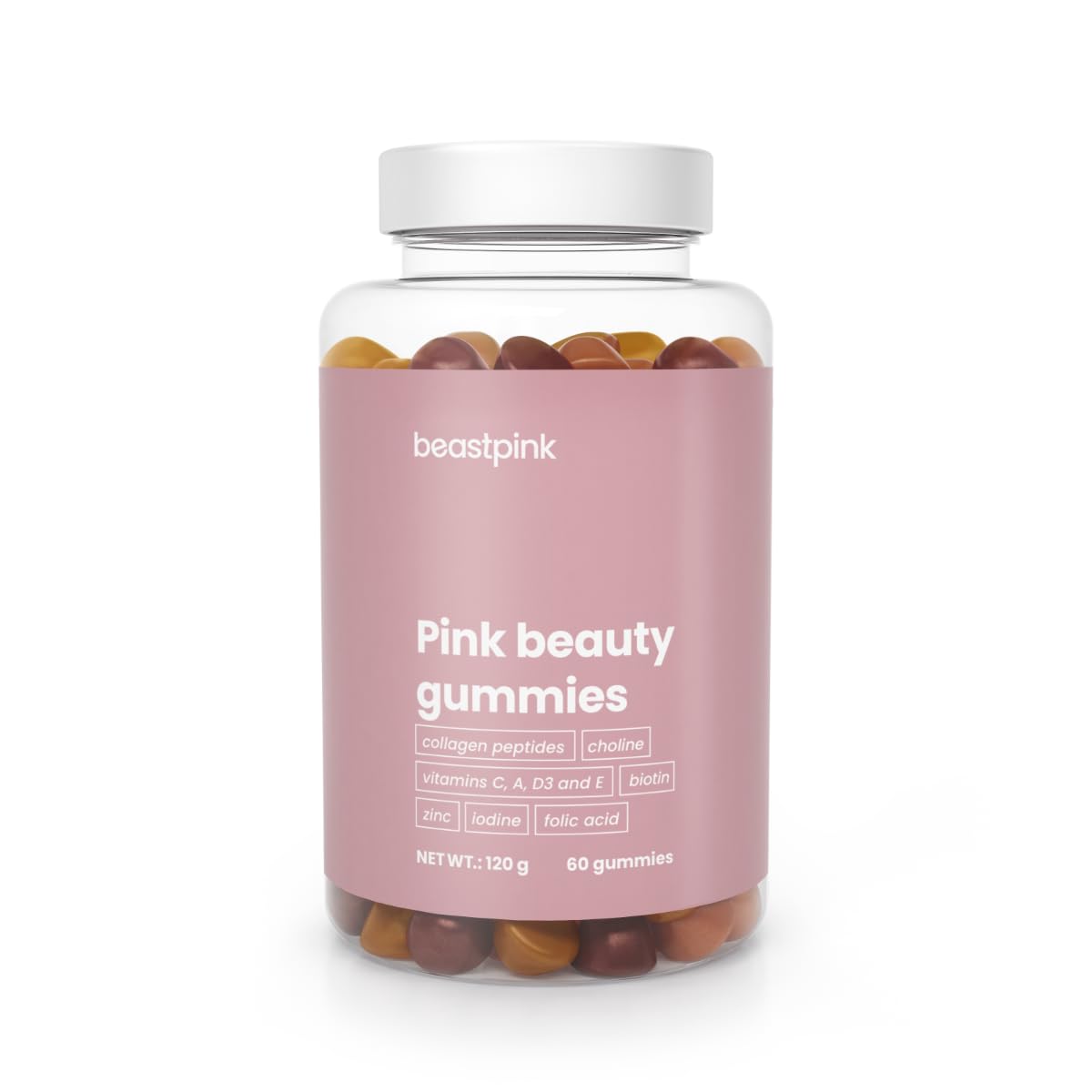 Pink Beauty Gummies Collagene Biotina Zinco 60pz Donna