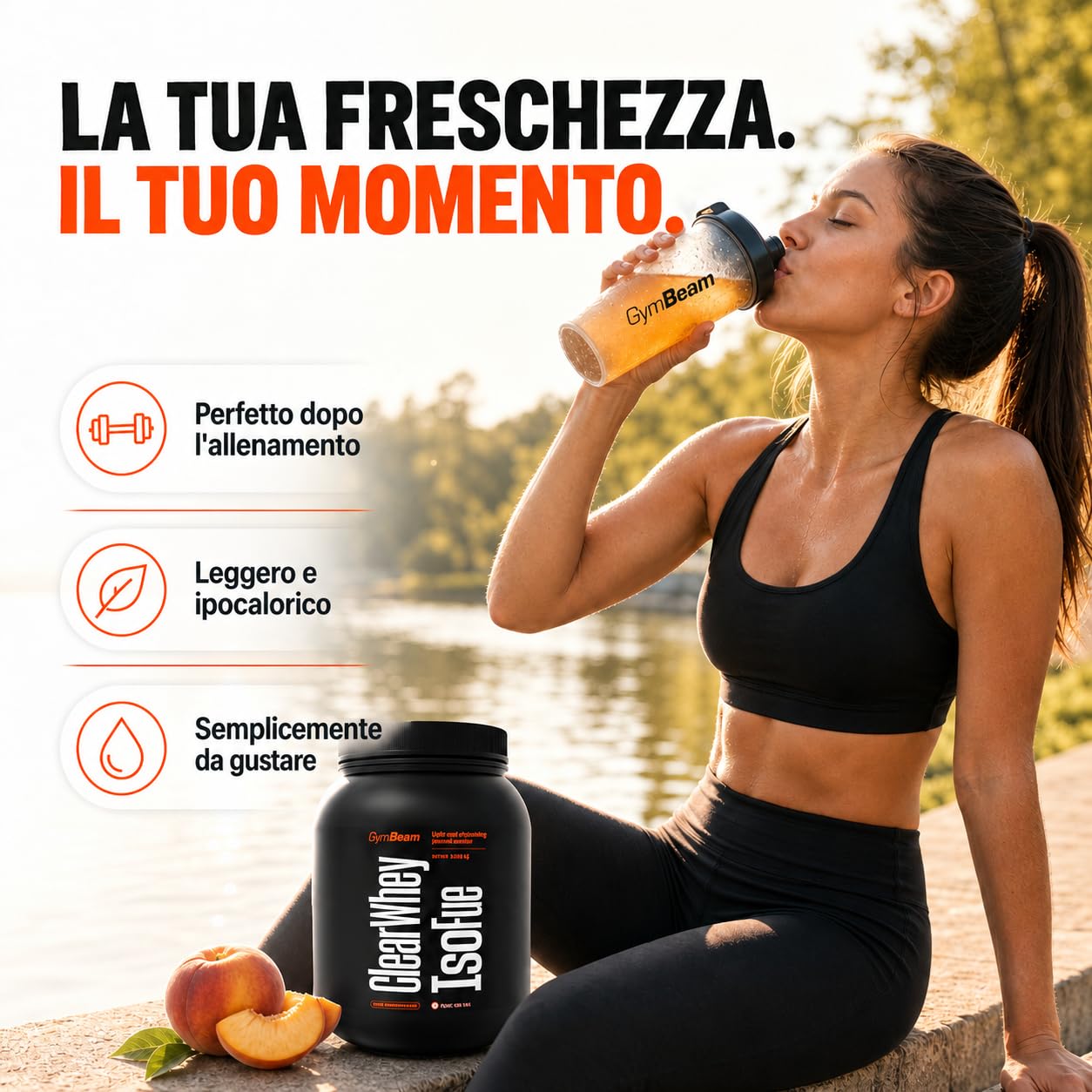 GymBeam Clear Whey isolate 1000 g gusto cocomero 88%