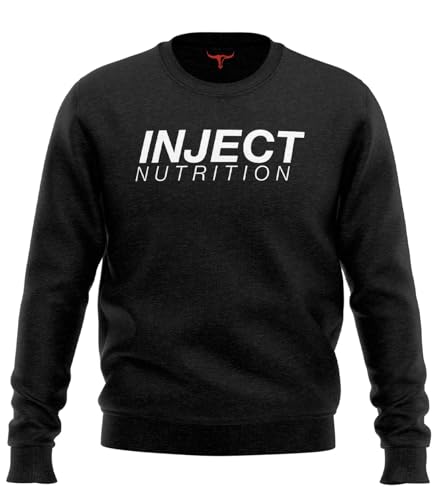 INJECT NUTRITION Felpe Girocollo Nera Cotone 290 g/m2 Logo