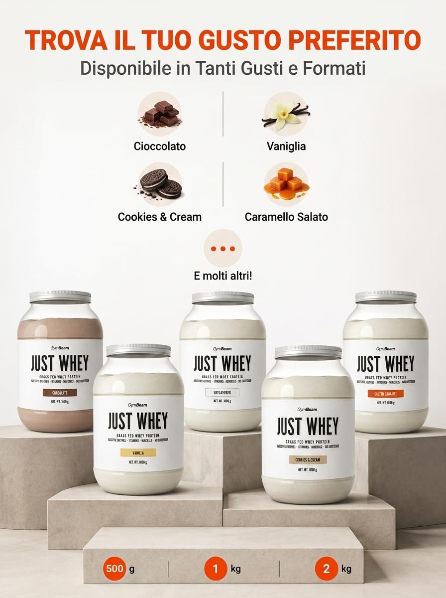 GymBeam Proteine Just Whey 1000 g Caramello Salato 22,4 g