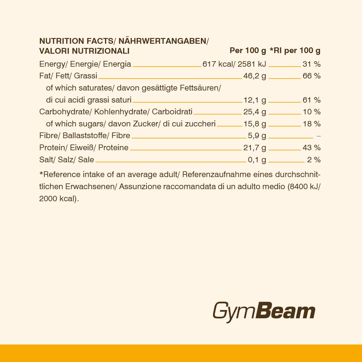 GymBeam Burro di Arachidi Cioccolato Bianco Caramello Crema