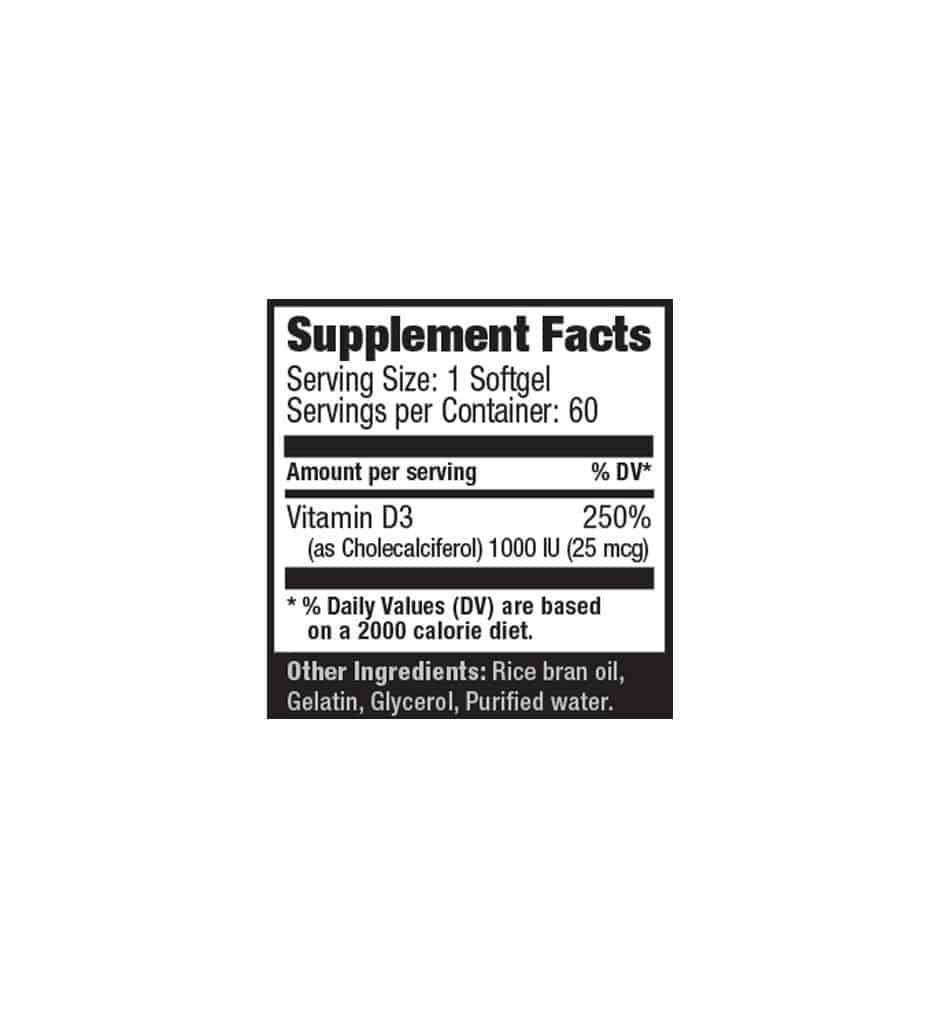 Ultimate Nutrition Vitamina D3 1000 UI Softgel 90 Capsule Ossa