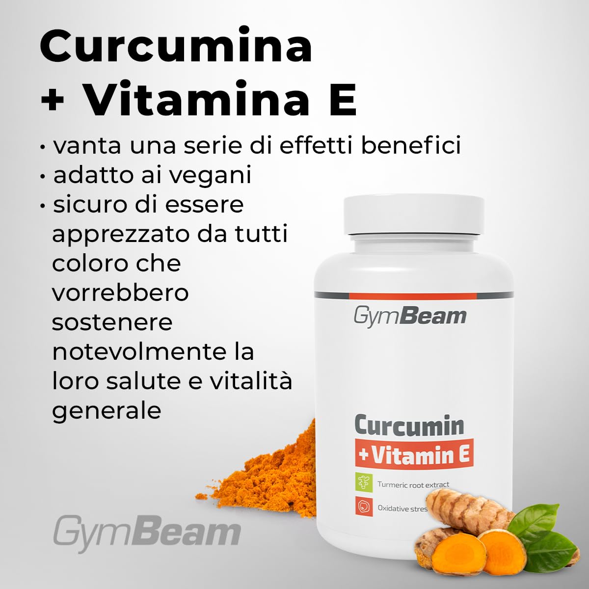 GymBeam Curcumina Vitamina E 90 Capsule Vegane