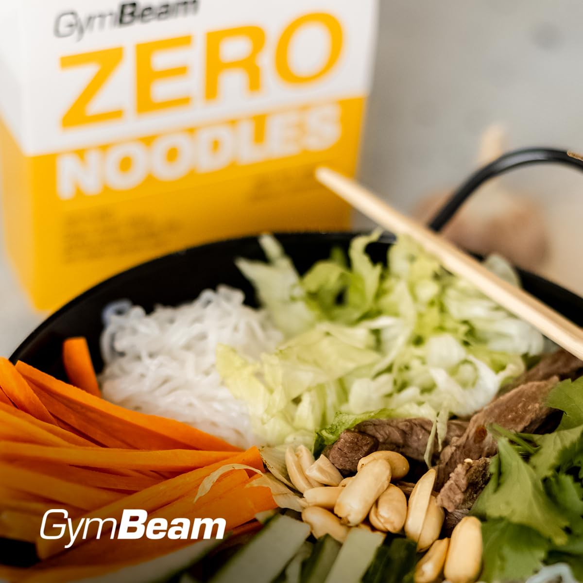 GymBeam Noodles Zero Bio pasta konjac 385g vegana