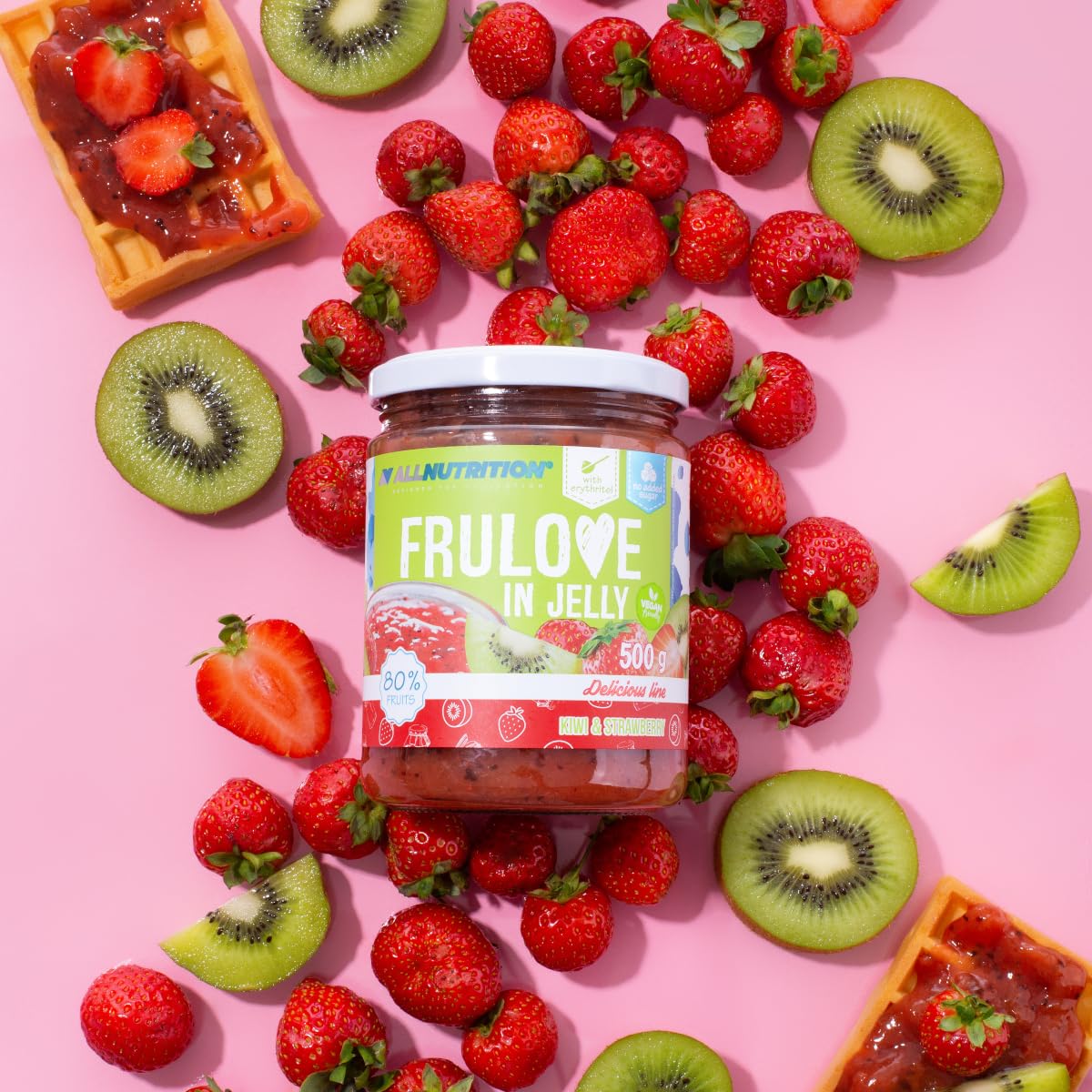 AllNutrition FRULOVE Marmellata Kiwi Fragole 500 g Senza Zucchero