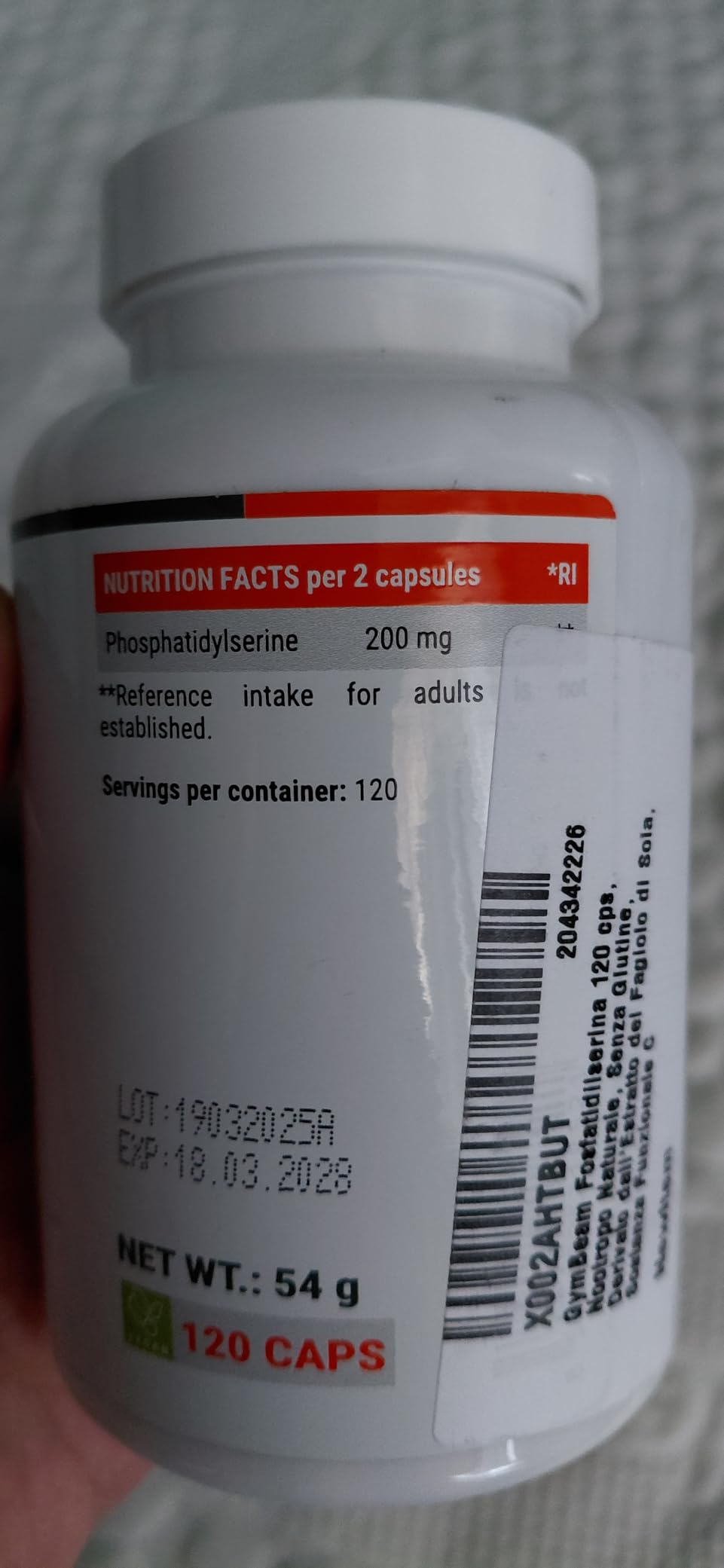 GymBeam Fosfatidilserina 200 mg capsule 120 pz memoria