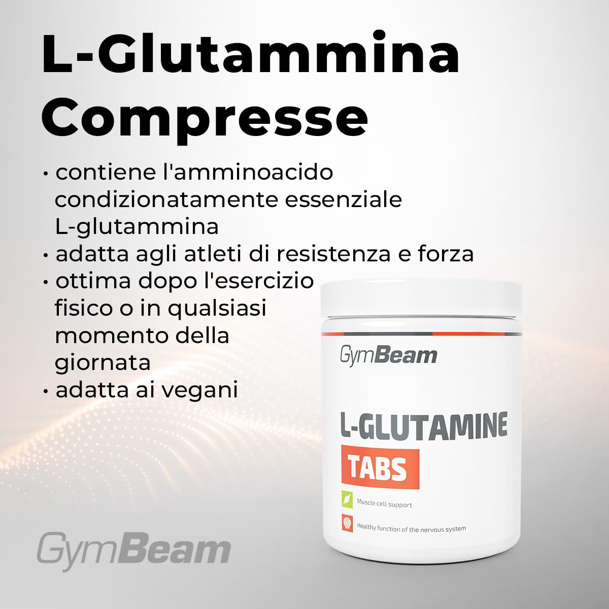 GymBeam L-Glutammina 1000 mg Compresse Vegane Recupero