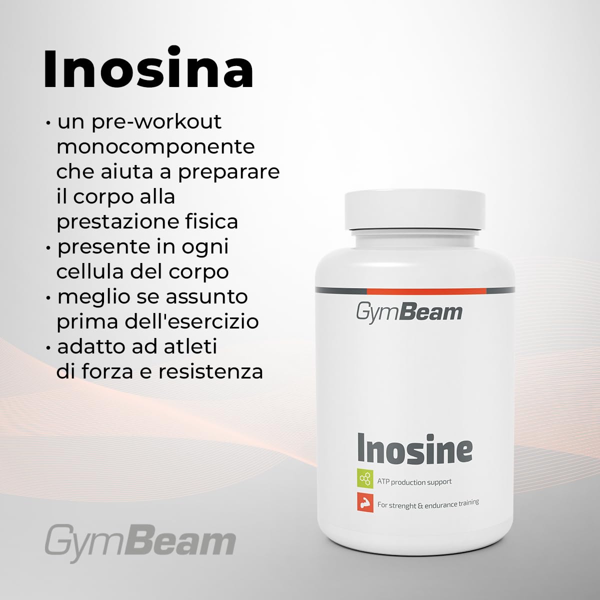 GymBeam Inosina Integratore 120 Capsule Pre-Workout