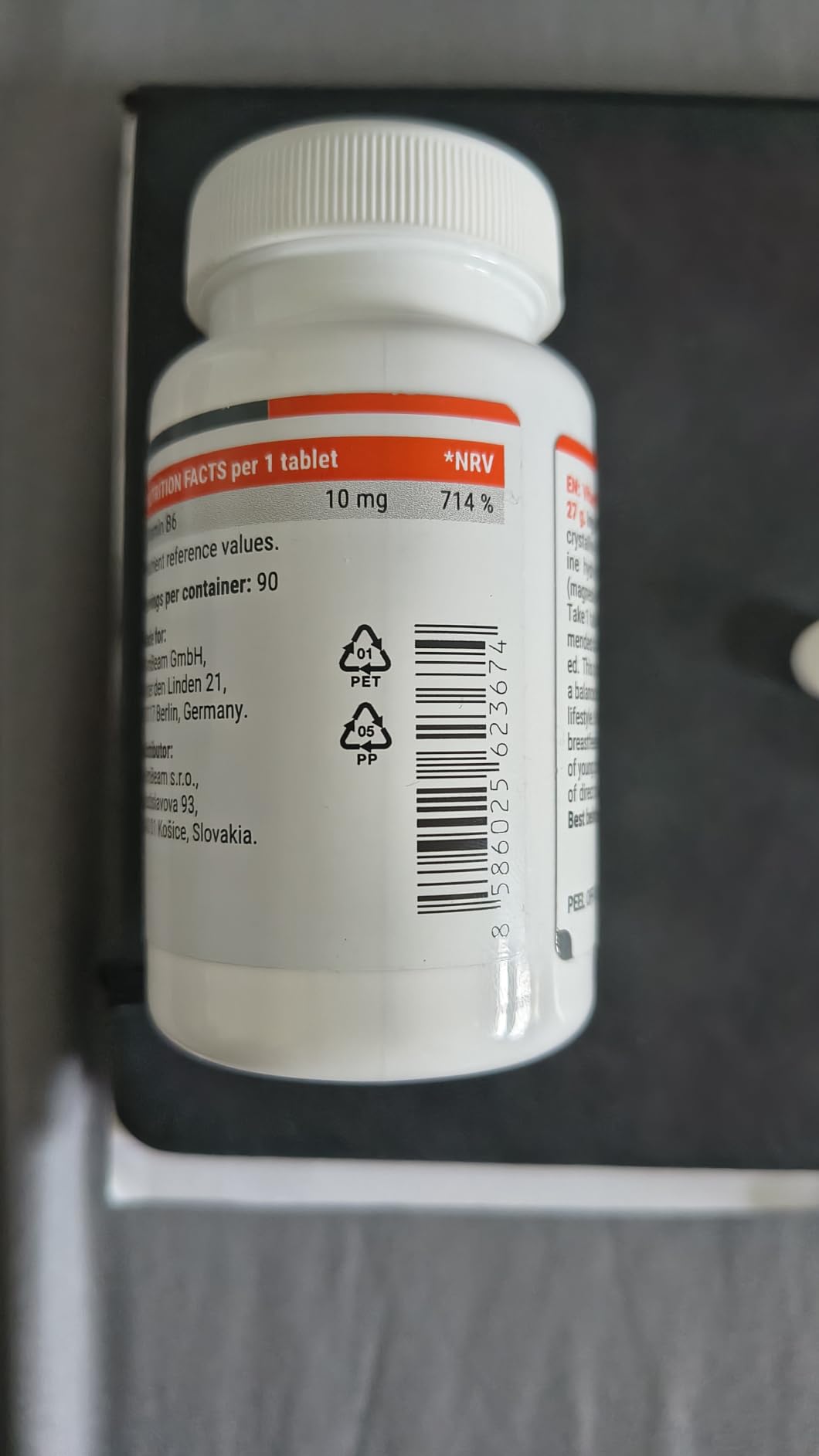 GymBeam Vitamina B6 90 Compresse Integratore Piridossina Fatica