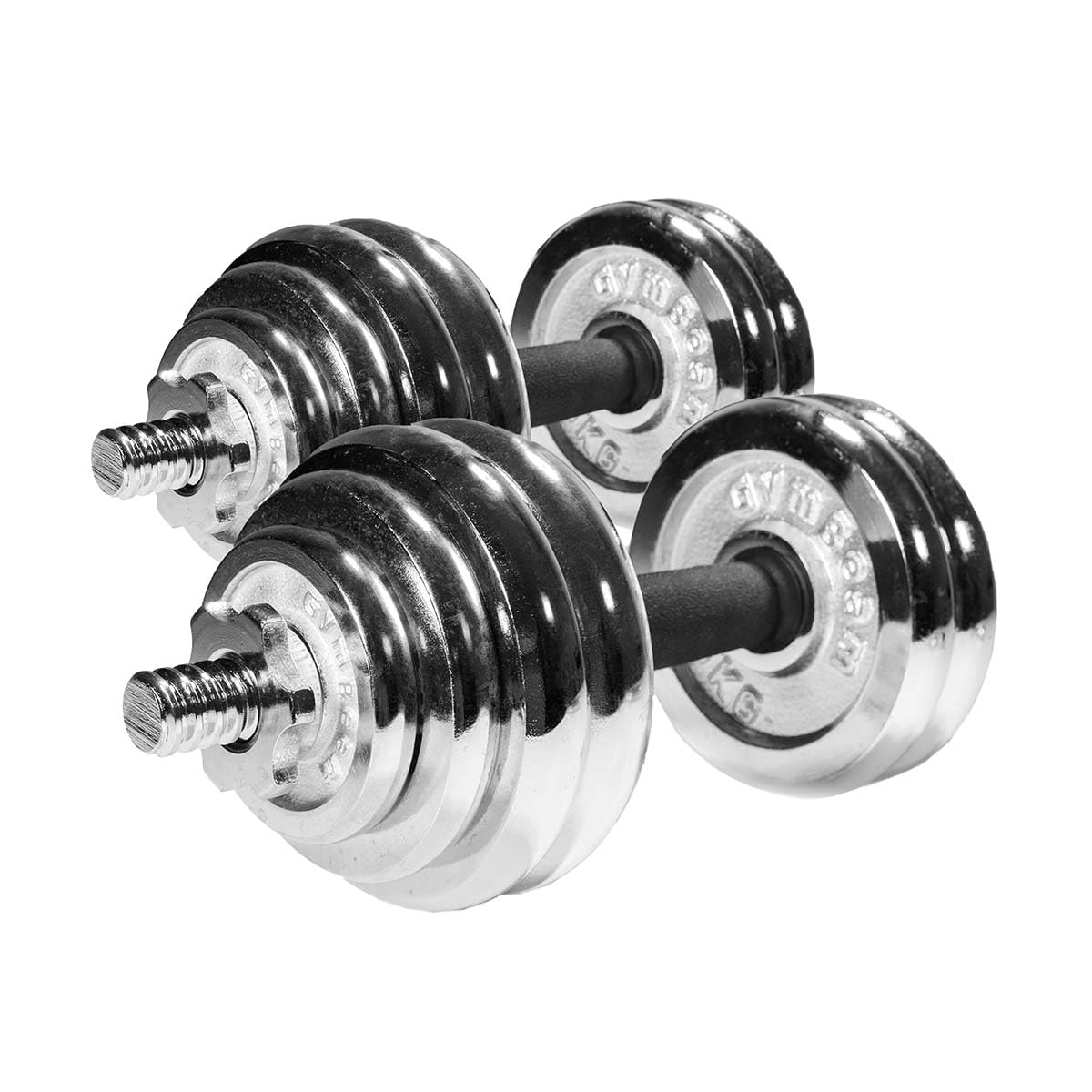 GymBeam Set Manubri 30 kg Ghisa Regolabili 16 Piastre Bilanciere