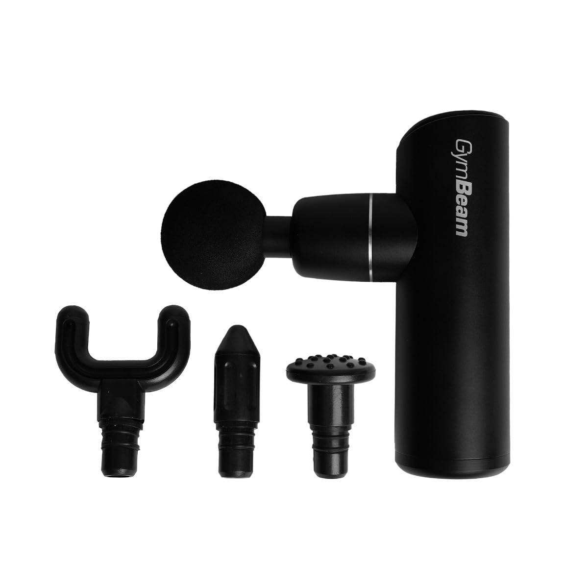 GymBeam Mini Pistola Massaggiante 4 Testine USB-C Nero