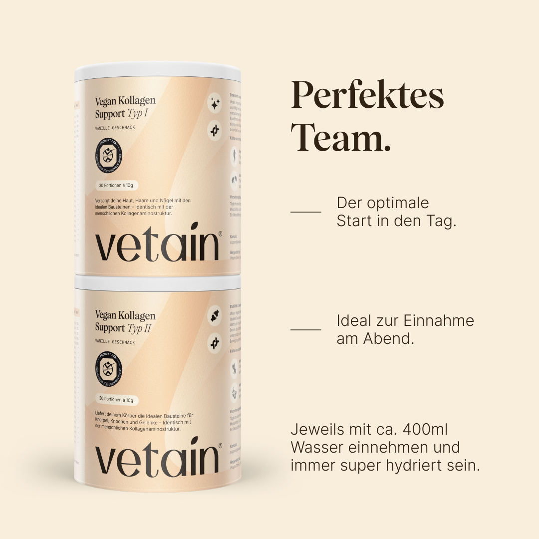 Vetain Bundles Collagene Tipo 1 2 integratore vegano shaker