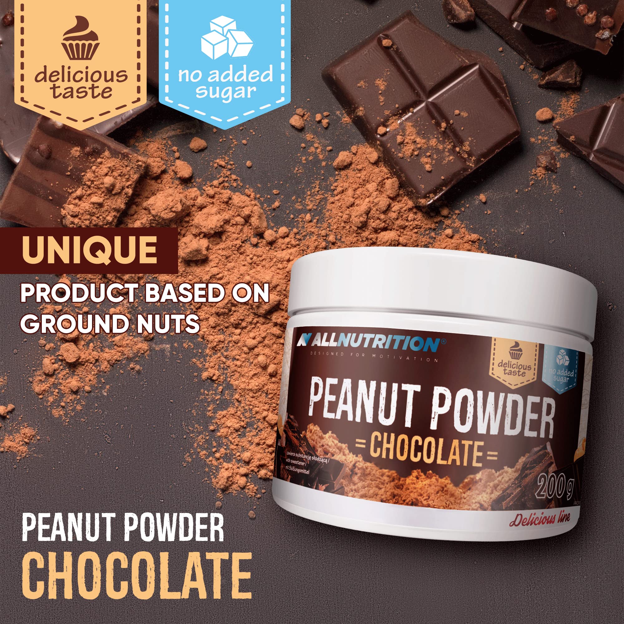 AllNutrition Burro Arachidi in Polvere Cioccolato 200g 50% Proteine