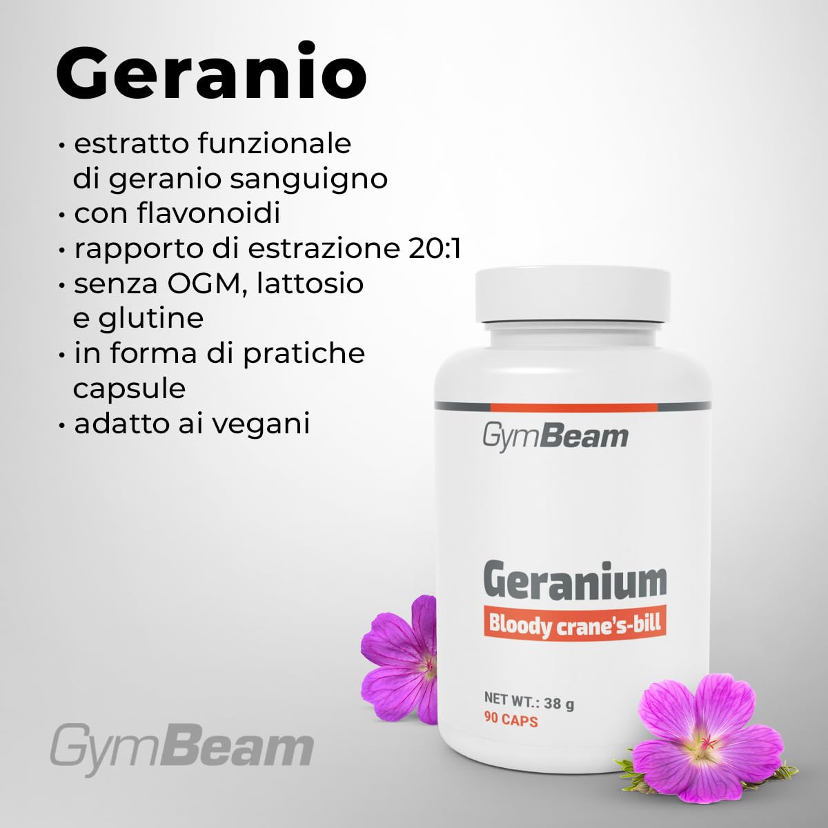 GymBeam Geranio Sanguigno capsule 90 cps vegan