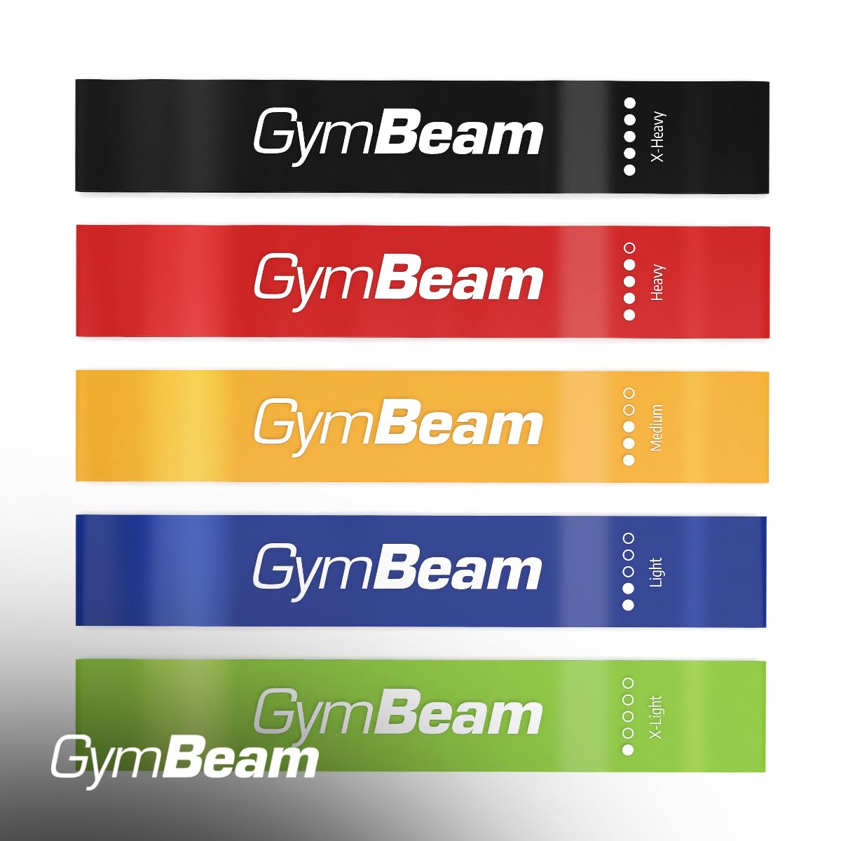 GymBeam Set 5 Fasce Resistenza Elastici Fitness Gambe Glutei