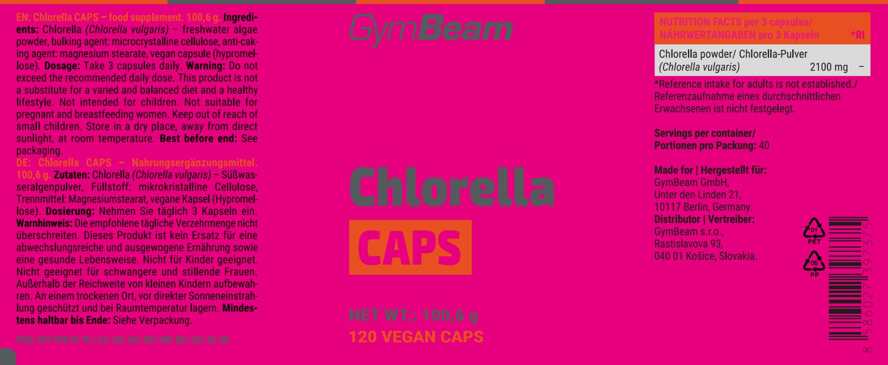 GymBeam Clorella CAPS capsule 120 cps 2100 mg vegane