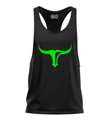 INJECT NUTRITION Black Tank Top Green Torus canotta nera unisex