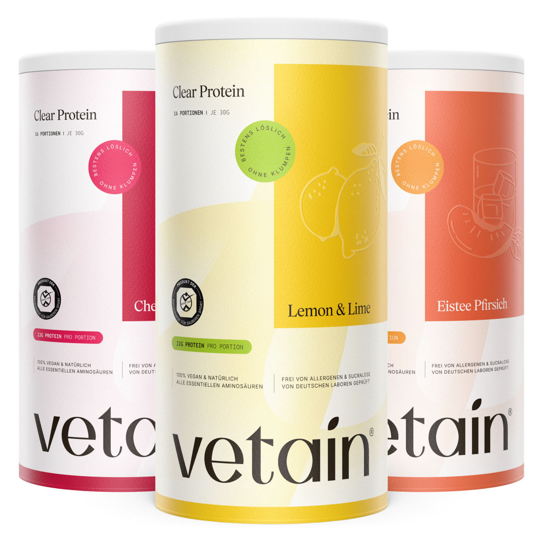 Vetain Bundles Clear Protein proteine vegane 3 pezzi 22g limonata