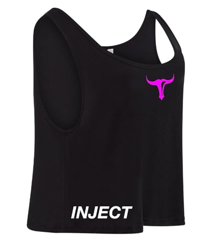 INJECT NUTRITION Ibiza Tank Top Oversize canotta nera donna cotone