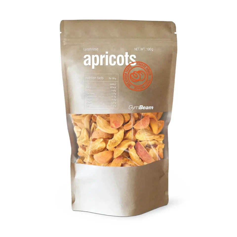 GymBeam Alimentazione Albicocche Liofilizzate Frutta Snack 100 g Croccante