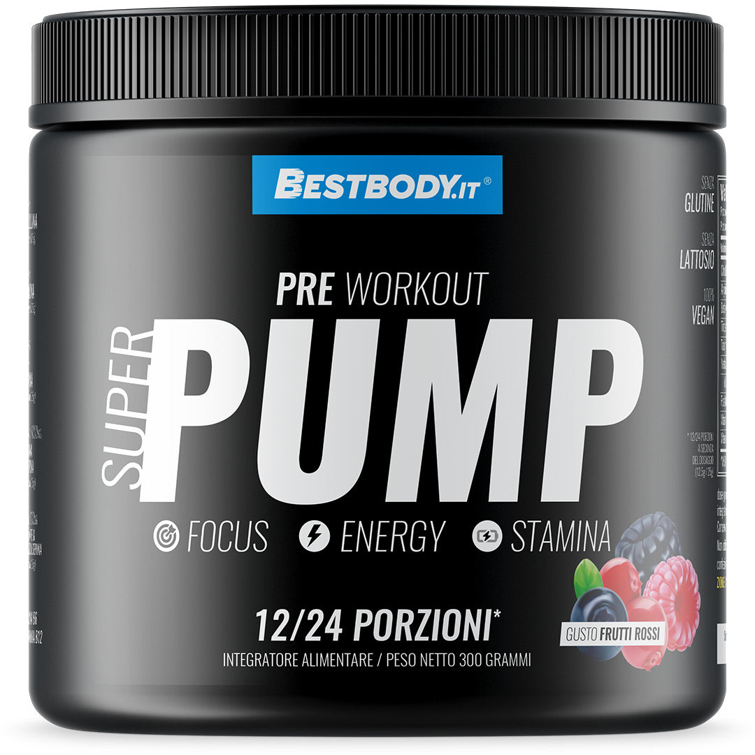 Best Body Performance Super Pump 300g Pre Workout Frutti Rossi Energia