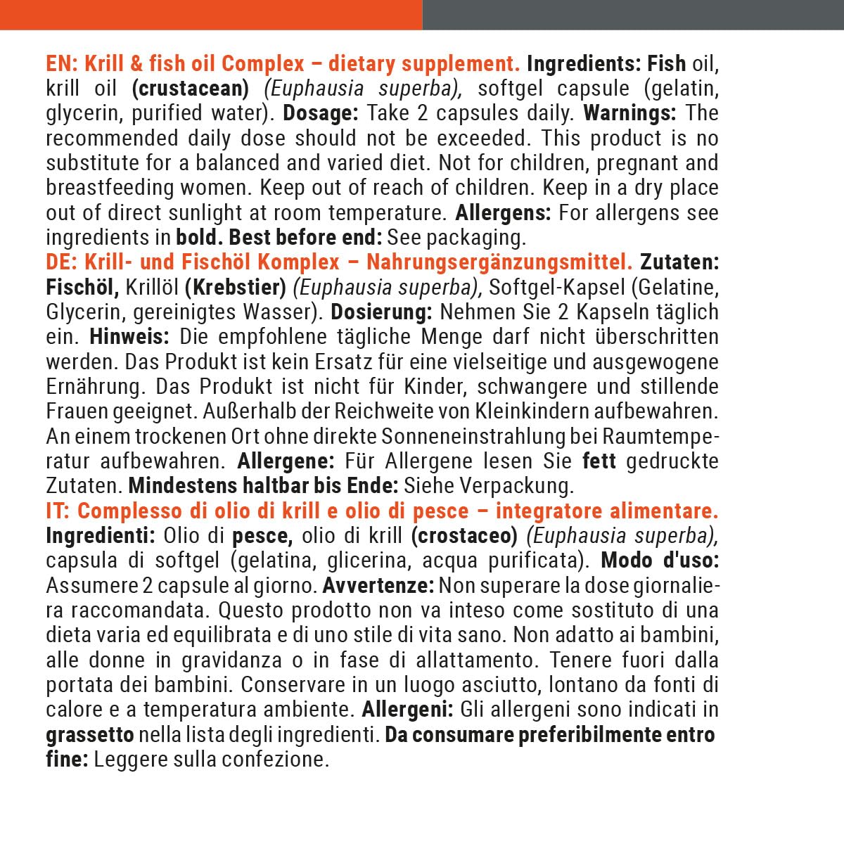 GymBeam Olio Krill e Pesce Omega 3 90 capsule EPA DHA