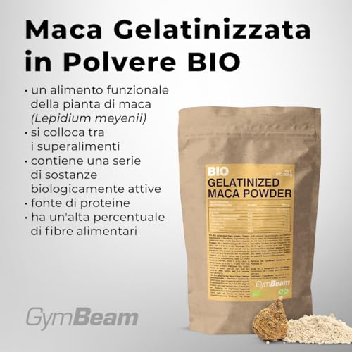 GymBeam Maca Peruviana Gelatinizzata Polvere BIO 200 g Adattogeno