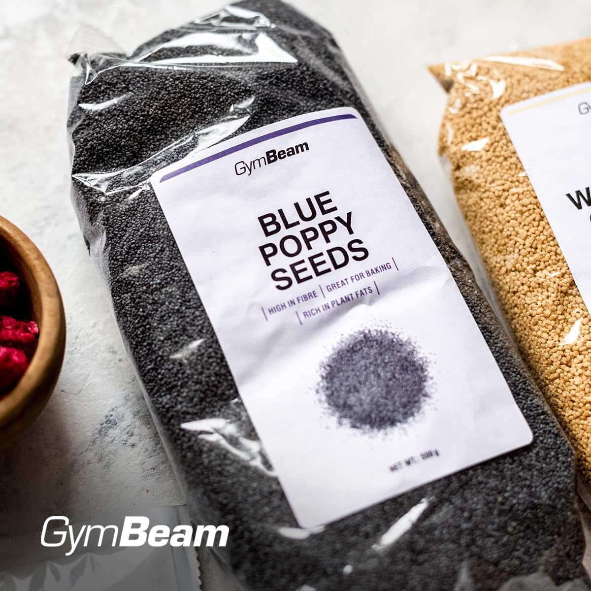 GymBeam Semi di Papavero Blu 500g Superfood Vegano Fibre