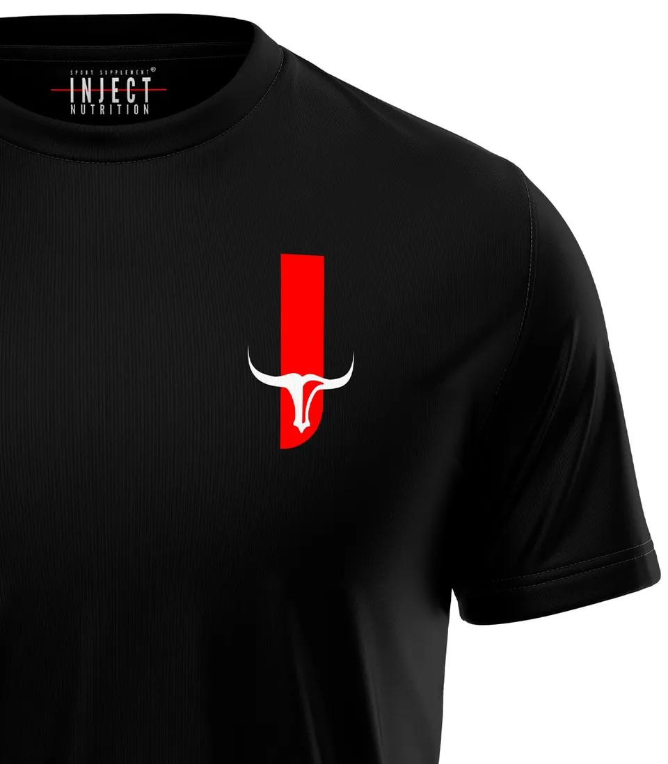 INJECT NUTRITION T-Shirt Black Basic T-Shirt Nera Cotone