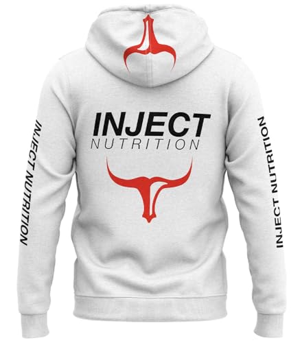 INJECT NUTRITION Felpe ZIP Felpa Cappuccio Zip Bianca Logo