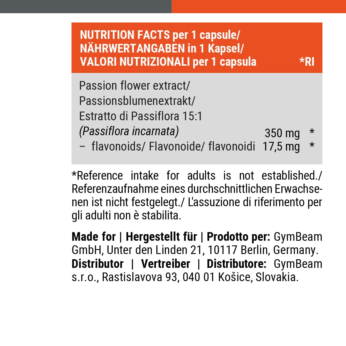 GymBeam Passiflora 90 capsule 350mg sonno e relax