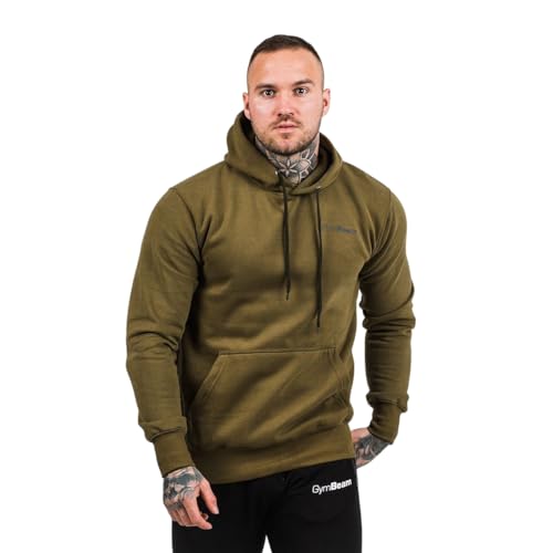 GymBeam Athlete Felpa Uomo cappuccio cotone nera