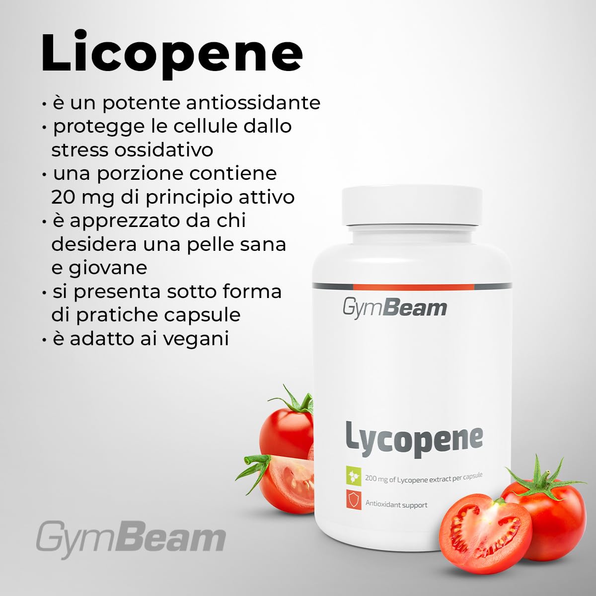 GymBeam Licopene capsule 20 mg 90 cps antiossidante