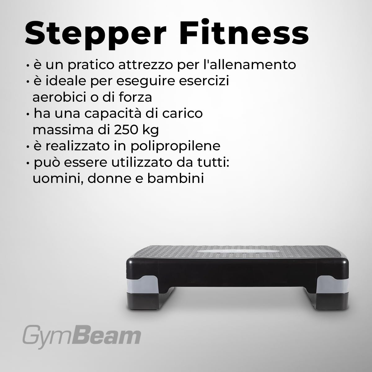 GymBeam Step Pedana Fitness Casa Polipropilene 250 kg