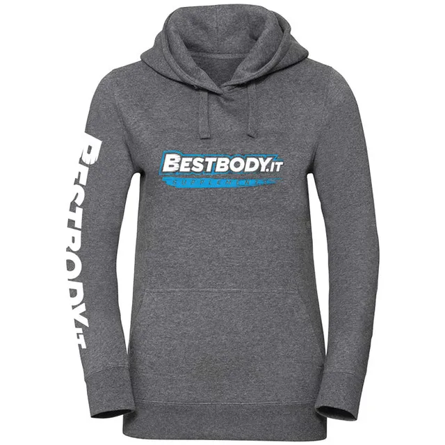 Best Body Felpa Donna Grigio Chiaro Cotone Taglia M Cappuccio