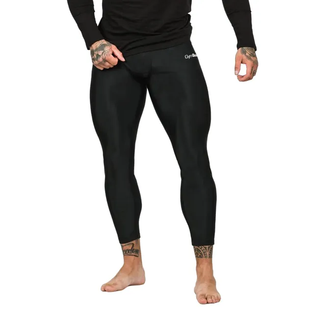 GymBeam Leggings a Compressione Uomo Collant Nero compressivi