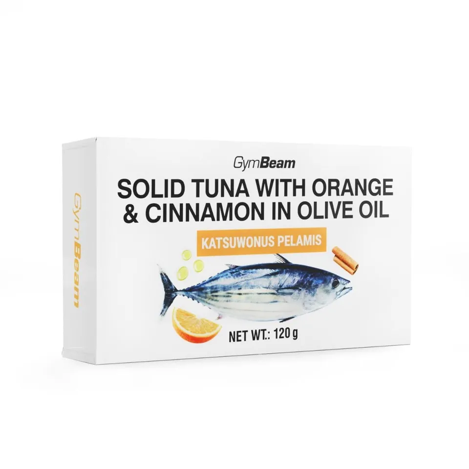 GymBeam Tonno Olio d'Oliva Arancia Cannella 120 g Proteico