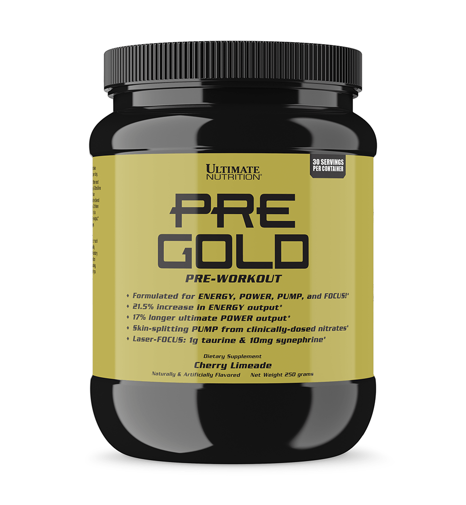 Ultimate Nutrition Pre Gold pre workout Blue Raspberry energia