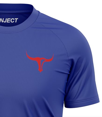 Inject Nutrition T-Shirt Performance maglietta manica raglan blu royal poliestere