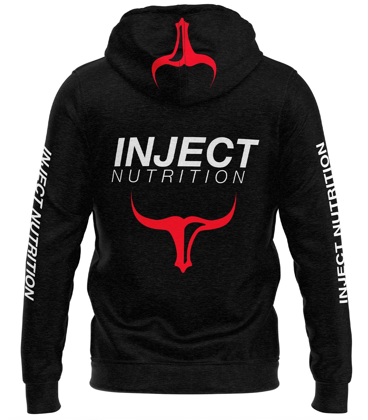 INJECT NUTRITION Felpe ZIP Felpa Cappuccio Zip Felpata Nera