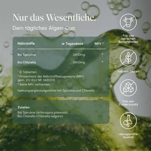 Vetain Spirulina e Chlorella Bio integratore 500 compresse vegane