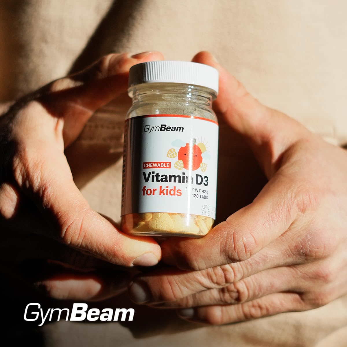 GymBeam Vitamine D3 Bambini Masticabile Arancia 120 Compresse